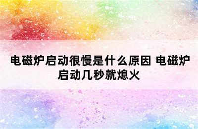 电磁炉启动很慢是什么原因 电磁炉启动几秒就熄火